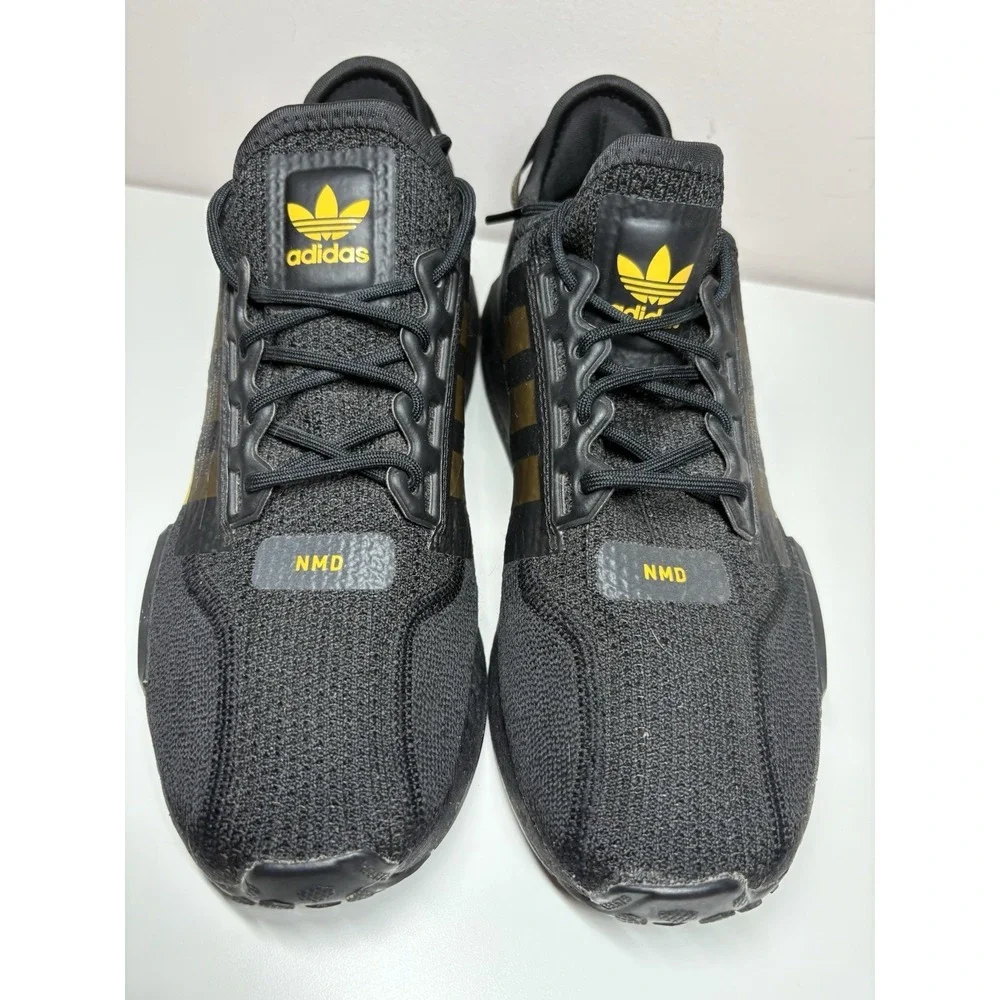 Adidas NMD R1 V2 Black Solar Gold Boost Men's Shoes Sneakers Lace Up - Size 7‎